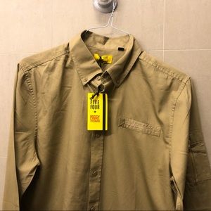 Five Four Khaki Button Down - Medium NWT